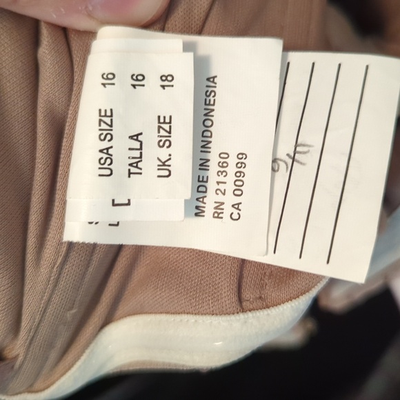 Mori Lee Taupe Formal Gown Strapless Sequins Bridesmaid Prom Women's Size 16 - Picture 4 of 7